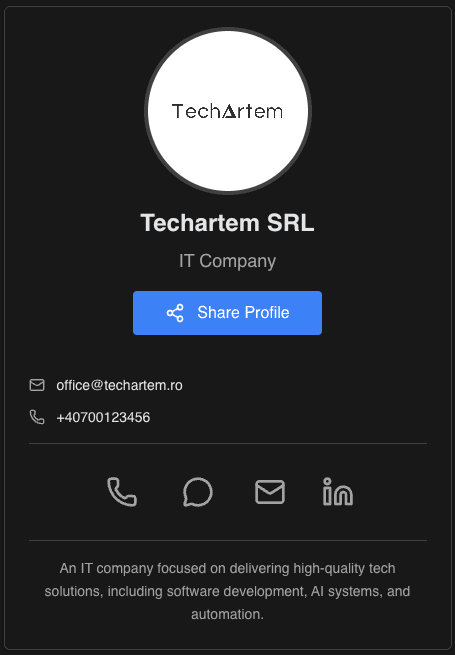 Profil digital pentru companie